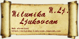 Milunika Ljukovčan vizit kartica